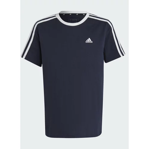Adidas Majica Essentials 3-Stripes Cotton Loose Fit Boyfriend T-Shirt IC3638 Modra Loose Fit