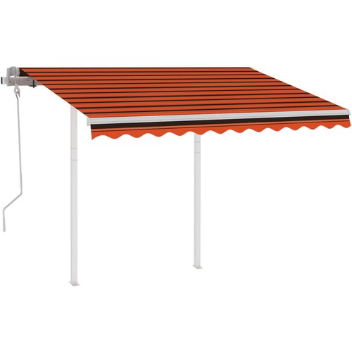 Maison Chic Ročno zložljiva tenda - Senčniki s stebrički 3x2,5 m oranžna in rjava, (22038857) Cene