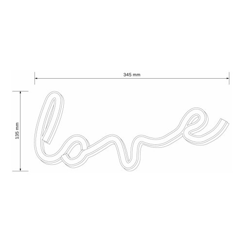  LED neonska zidna dekoracija LOVE LED/3W/3xAA USB crvena Slike