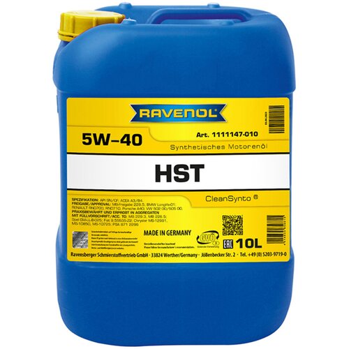 RAVENOL Ulje za motor HST, 5W-40, 10L Cene