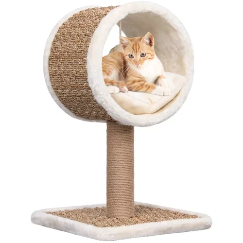 vidaXL penjalica za mačke s tunelom i igračkom 56 cm od morske trave