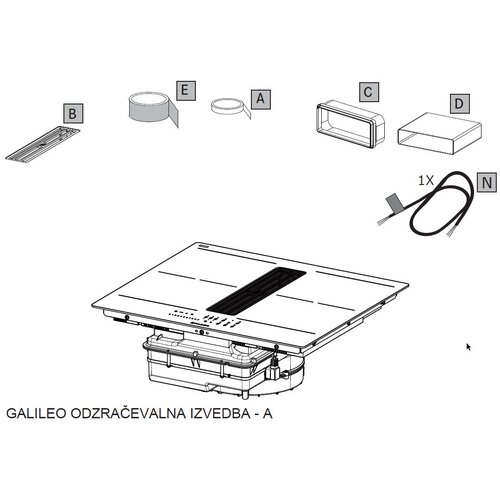 Faber indukcijska kuhalna plo&amp;scaron;ča z vgrajeno napo galileo slim A600 (odzračevalna izvedba) Slike