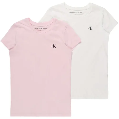 Calvin Klein Jeans Majica pastelno roza / črna / bela
