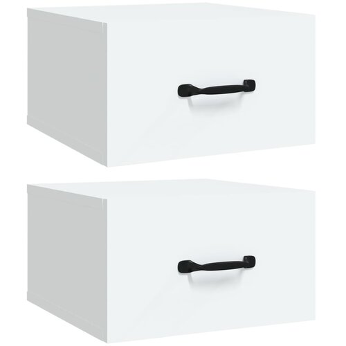  Zidni noćni ormarići 2 kom bijeli 35 x 35 x 20 cm Slike