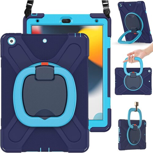 NIKCORP Ovitek za Samsung Galaxy Tab A7 s stojalom, naramnim pasom in ročajem, trislojna za&scaron;čita pred udarci, moder, moder, (5000139131) Cene