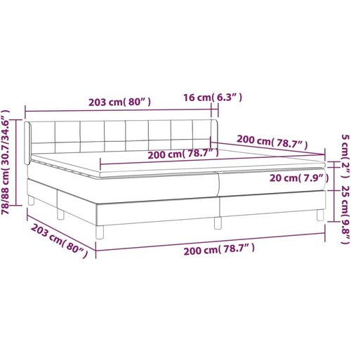  S oprugama i madracem tamnoplavi 200x200 cm bar&amp;scaron;unasti Slike