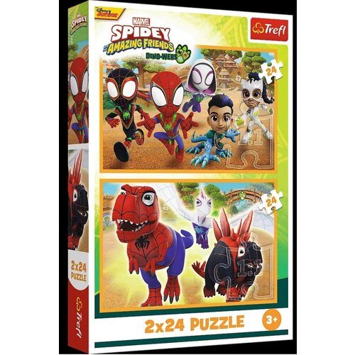 Trefl Spidey in dinozavri 2x24-delna sestavljanka - Cene