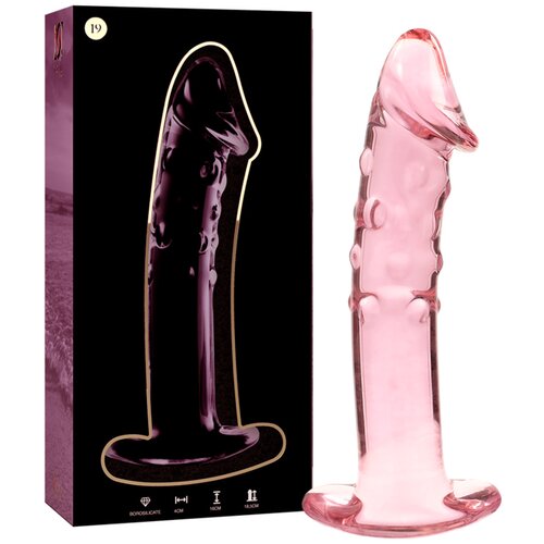 Ibiza Nebula Model 19 Dildo Borosilicate Glass 18.5x4cm Pink Cene