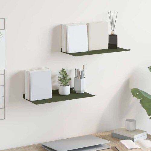  Polica na zidu Zidne 2 pcs Maslinasto zelena 40 x 18 x 2 5 cm - Maslinovo zelena 40 x 18 cm 2 Cijene