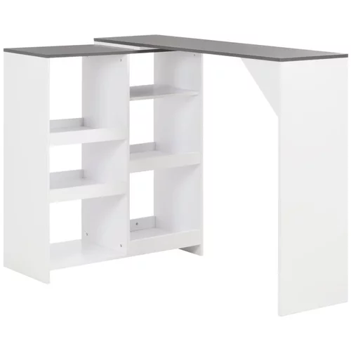  Barska miza s premično polico bela 138x39x110 cm