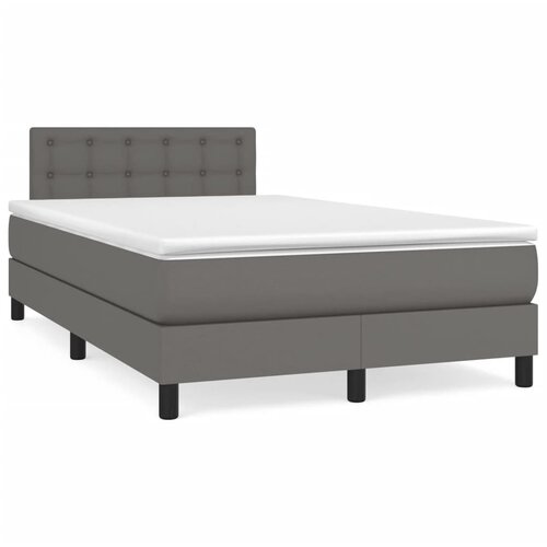 Maison Chic Box spring postelja - Vzmetna postelja z vzmetnico siv 120x200 cm umetno usnje SL6885, (21903897) Cene