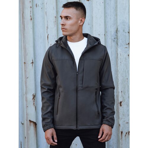 DStreet Kurtka męska przejściowa softshell z kapturem ciemnoszara Slike