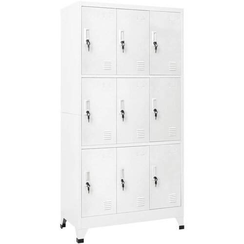 VidaXL Garderobna omara z 9 vrati jeklo 90x45x180cm siva, (20705351) Slike