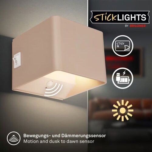 BRILONER 3879011 - led punjivo zidno svetlo sa senzorom borra LED/1,5W/5V 3600 mah bež Slike