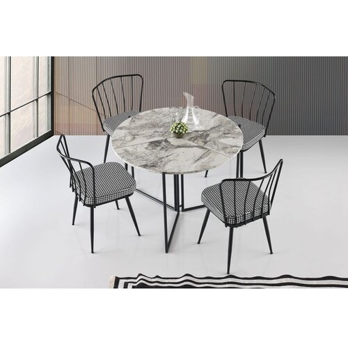 Hanah home Yaprak 1203 Trpezarijski sto, Sivo-Crni Cene