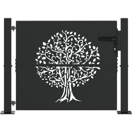 vidaXL Vrtna vrata Drugo Črna 105 x 100 cm Jeklo s prašnim premazom Cene