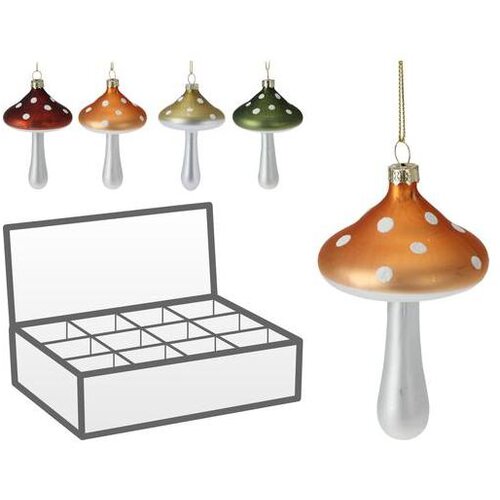 Dekoracija ZA BOR GLJIVA 6*11CM STAKLO SORTO Slike