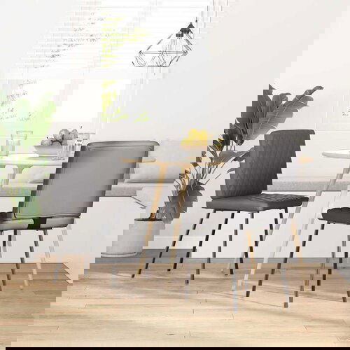 Maison Chic Jedilni stoli - Vzorci stoli 2 kosa sivo umetno usnje A444, (22032644) Cene