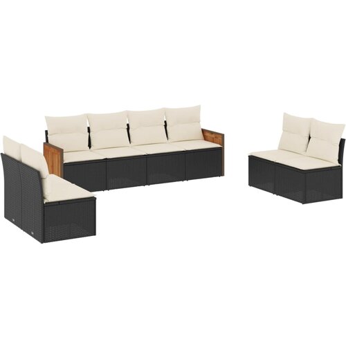  8-dijelni set vrtnih sofa od poliratana s jastucima crni Crna 59 x 62 x 69 cm Slike