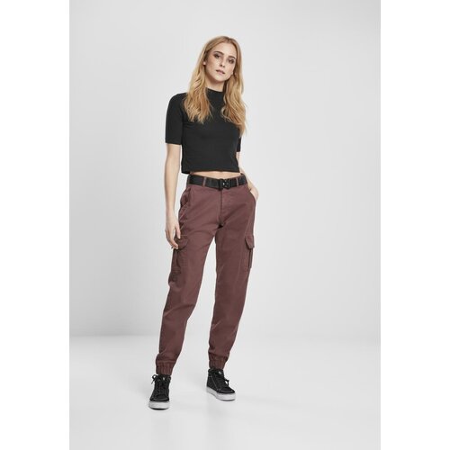 Urban Classics Ladies High Waist Cargo Pants Cherry Cene