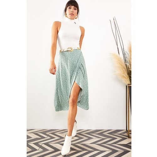 Olalook Women's Mint Green Wrapped Skirt Slike