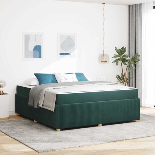 VidaXL Okvir kreveta s madracem Tamnozelena 180 x 200 cm Bar&amp;scaron;un Slike