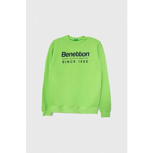 United Colors Of Benetton Dječja pamučna dukserica boja: zelena, s uzorkom