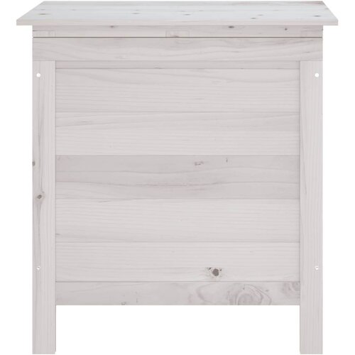  Vrtna kutija za pohranu bijela 50x49x56,5 cm masivna jelovina Slike