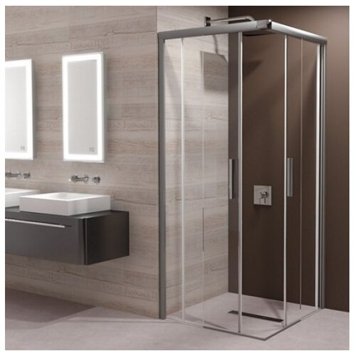  Kabina tu&amp;scaron; 90x90x195cm kvadratna (mat staklo, krom profili) ROCCO ECO Slike