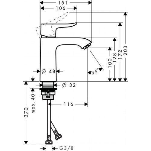 Hansgrohe enoročna armatura za umivalnik METRIS 110 (31084000) Slike