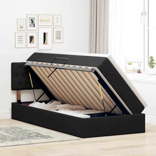  Krevet s od storage s madracem Crna 90 x 200 cm Bar&amp;scaron;un Slike
