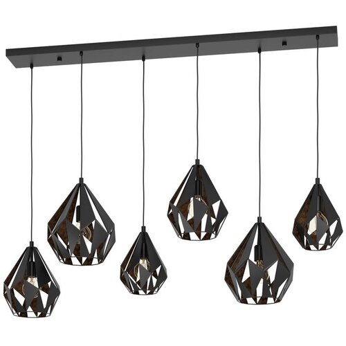 Eglo visilica Carlton 1, 6 x E27, crna/bakar, 145,5 cm, 43846 Slike