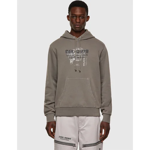 Diesel Sweatshirt - SGIRKHOODB3 SWEATSHIRT pale green