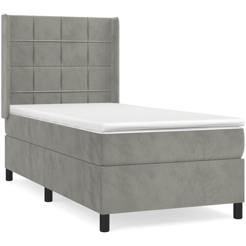 Maison Chic Box spring postelja - Vzmetna postelja z vzmetnico svetlo siv 90x190 cm žamet SL1524, (21909555) Cene