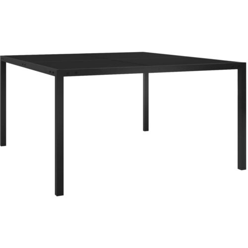 vidaXL vrtna miza 130x130x72 cm črna jeklo in steklo Cene