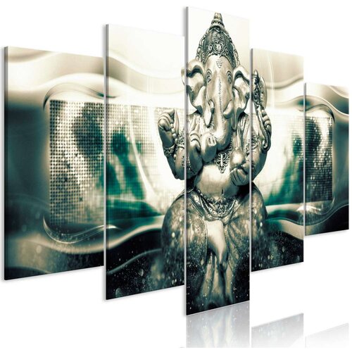  Slika - Buddha Style (5 Parts) Green Wide 100x50 Slike