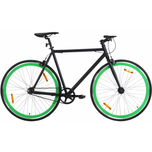  Bicikl s fiksnim zupčanikom crno-zeleni 700c 59 cm