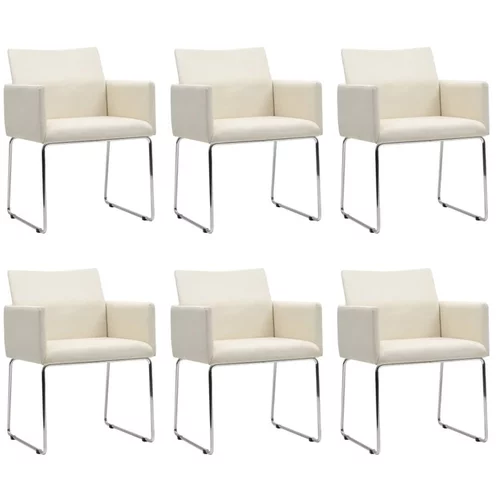  Jedilni stoli 6 kosov videz platna belo blago