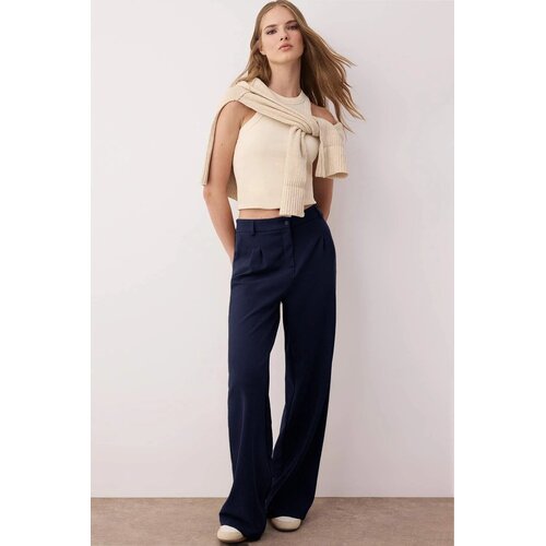 TRENDYOLMILLA ženske pantalone Twoaw25Pl00109, tamnoplava-tamnoplava Cene