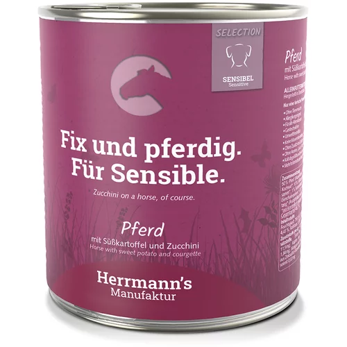 Herrmanns Varčno pakiranje Herrmann´s Menu brez žitaric 24 x 800 g - Konj z bio sladkim krompirjem in bio bučko