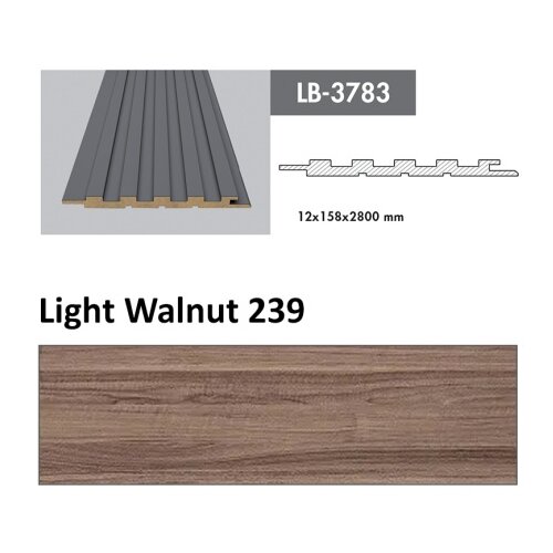 AGT profil Zidni MDF LB-3783 Light Walnut (239) 2800x158x12mm ( 026-057 ) Cene