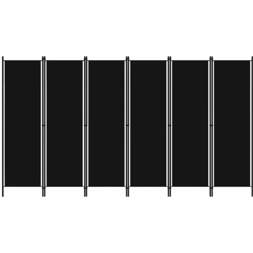 vidaXL Sobna pregrada sa 6 panela crna 300 x 180 cm