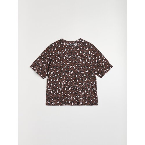 Sinsay Pamučna majica s leopard uzorkom Slike