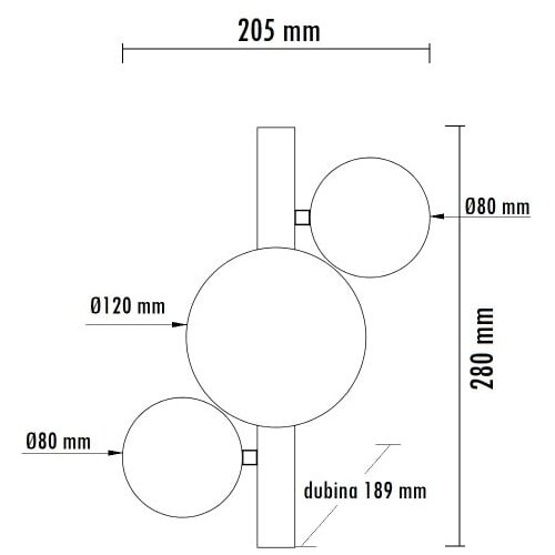 HOME LIGHT vesta 599 zidna lampa 3*G9 crna Slike