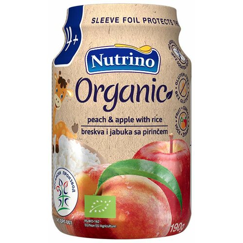 Nutrino organic pire breskva i jabuka sa pirinčem, 190 g Cene
