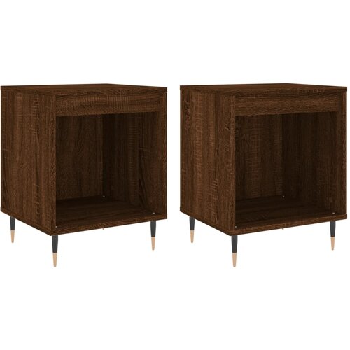 Maison Chic Dvo delni komplet Nočne omarice - Nočne mize rjavi hrast 40x35x50 cm inženirski les, (21688147) Slike