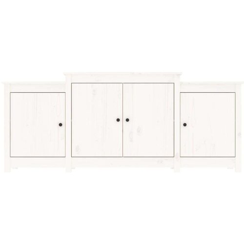  Komoda bela 164x37x68 cm trdna borovina, (20955443) Slike