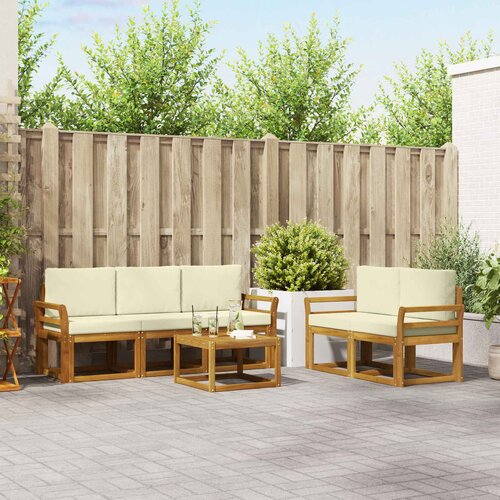  Set vanjskih sofa 6 kom. Prirodna i krem Cene
