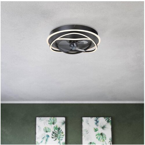 Eglo 35146 - LED prigu&scaron;iva plafonski ventilator NAMORI 4xLED/9W/230V prečnik 50 cm crni + daljinski upravljač Cene