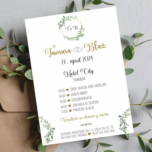  Poročna vabila ZELENJE PORZEL 201 Cene